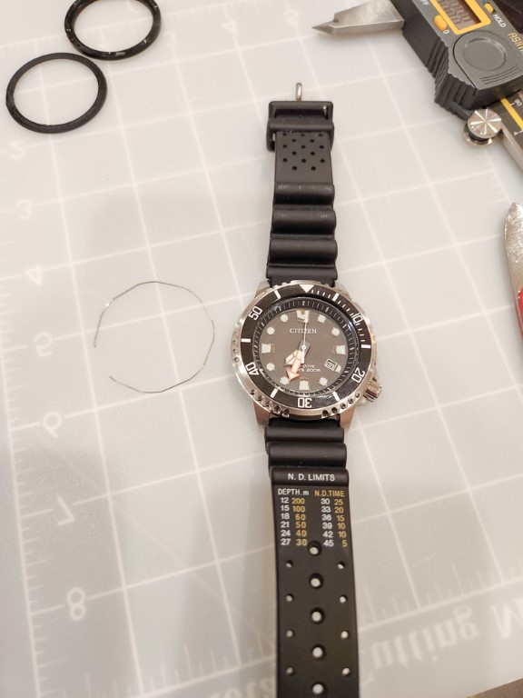 Optional bezel and insert test fit
